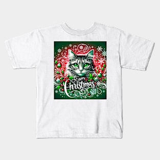 Cat with Green Eyes Kids T-Shirt